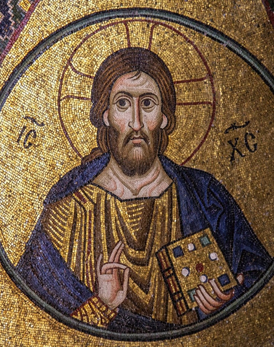 Christ Pantokrator Byzantine mosaic, Hosios Loukas, 11th century
