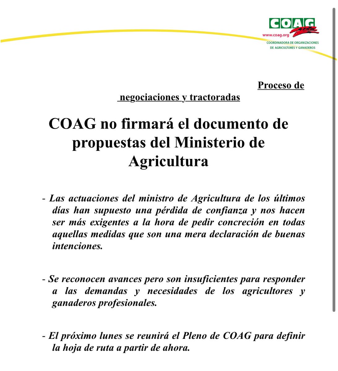 🚜🎙️📻 @La_COAG @UAGA_COAG no firmará el documento de propuestas del @mapagob. Os lo contaremos mañana en #Depuertasalcampo @aragonradio @CARTV_ #LoquepasaenelcampoDPC