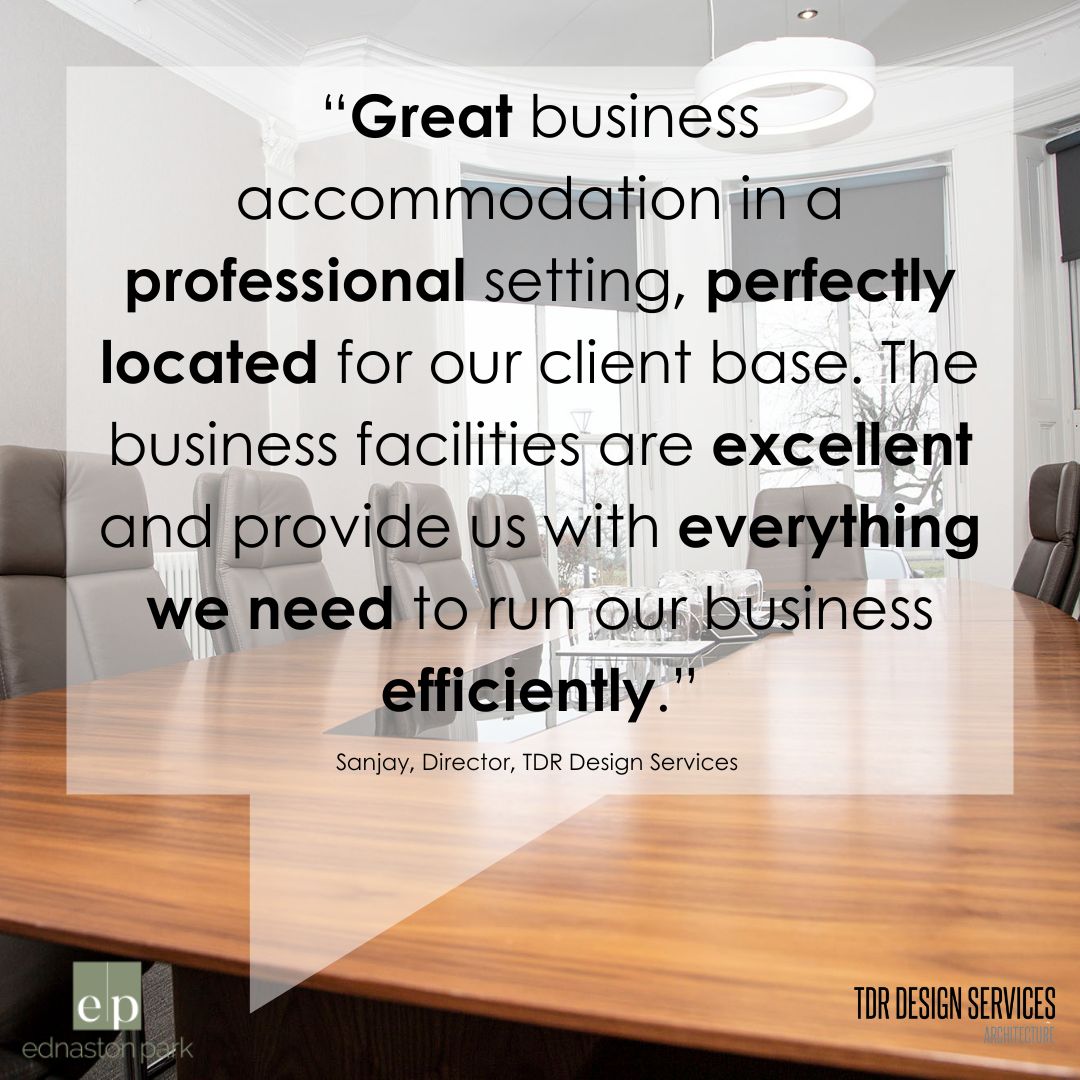 No arms were twisted in order to receive these great words from TDR Design Services Ltd...

We're just that great! ✨

Contact Gina Connett on 01335 360000 to arrange a viewing.

Find out more here: ednastonpark.co.uk

#Ashbourne #Derby #Offices #OfficeSpace