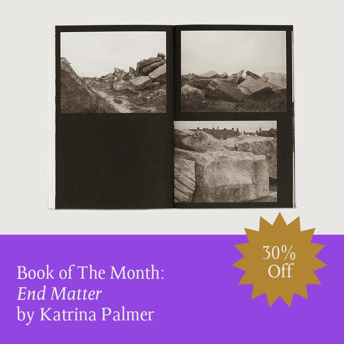 Book of the Month for April is Katrina Palmer's End Matter (2015), a joint publication with @Artangel and @BBCRadio4. Get it for just £6.50 (30% off) until the end of April 2024 bookworks.org.uk/publishing/sho…