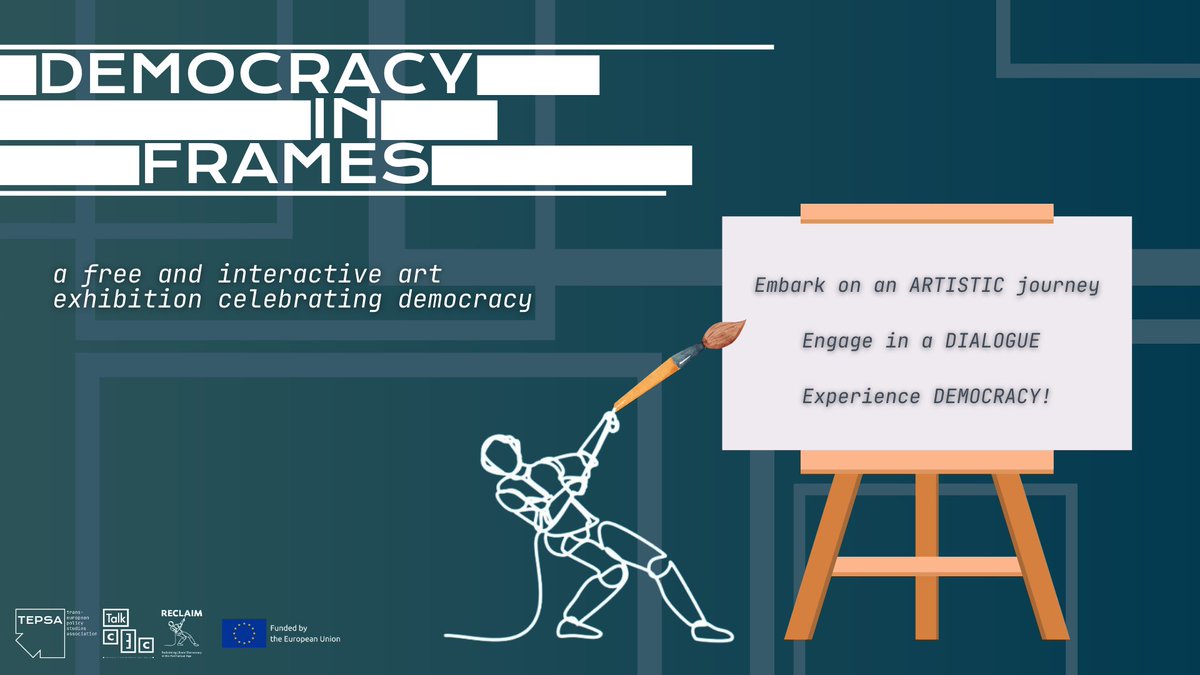 🗓️Join us next weekend for 'Democracy in Frames' 👉 our art exhibition in collaboration with the @RECLAIM_HEU project‼️ 🎨 Embark on an ARTISTIC journey 🗣️ Engage in a DIALOGUE 🥳 Experience DEMOCRACY! Learn more ➡️ tepsa.eu/events/free-ar…