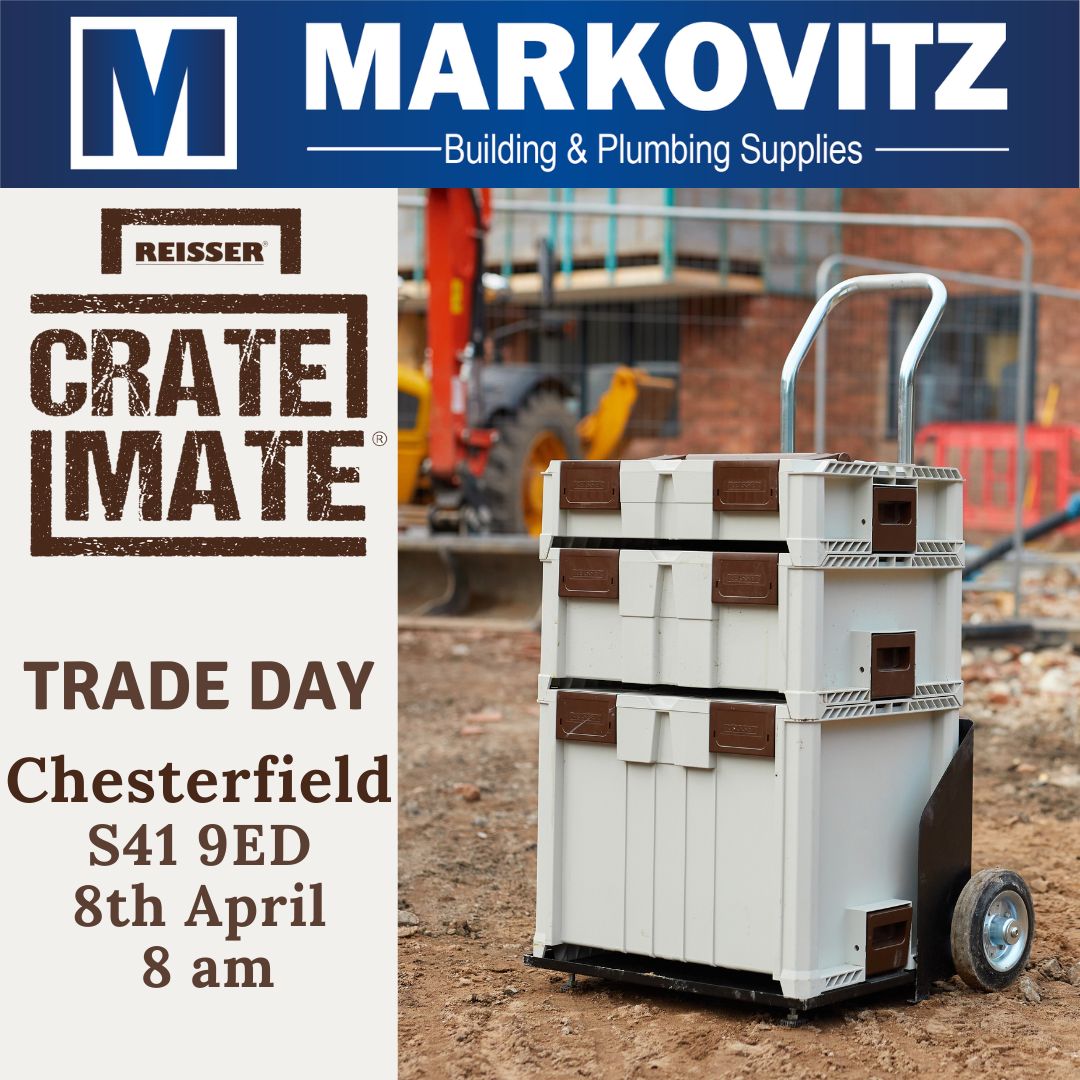 Join us at Markovitz Chesterfield North S41 9ED on Monday 8th April for a Trade Day if you are in the area. Starts at 8am and is a great way to learn more about the product range.