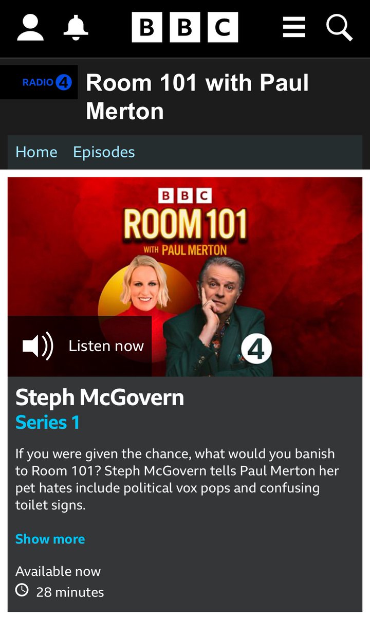 This was very fun to record. Room 101 with Paul Merton. Listen here: bbc.co.uk/sounds/play/m0…