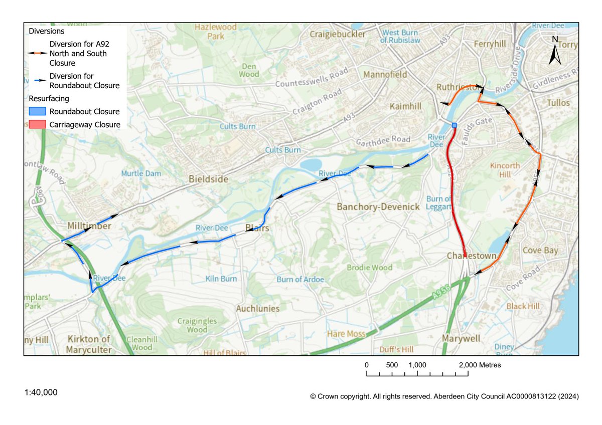 *** ROADS REMINDER *** A reminder that major resurfacing works to repair potholes & deteriorated road surface on the Bridge of Dee roundabout, the Bridge of Dee & the A92 nearby is to start on Monday (April 8). Please make use of the city bypass. More info orlo.uk/4zVNH