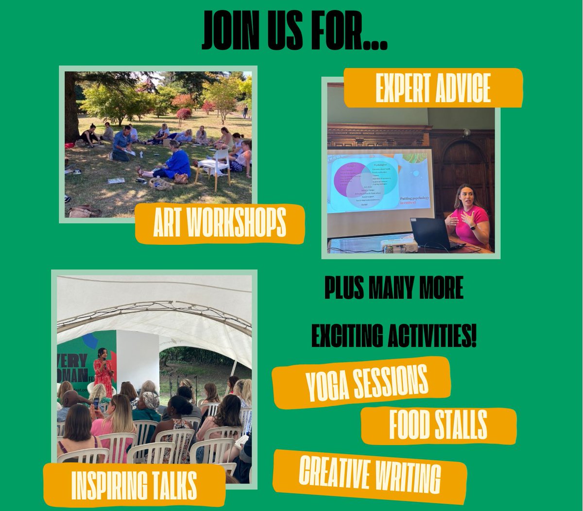 EveryWomanFestival (@everywomanfest_) on Twitter photo Who has their tickets?
At Everywoman 2024 we have 6 tents (compared to 1 in 2023) and over 70 workshops to choose from to add in your basket along with your entry ticket.
everywomanfest.com
Any questions? Drop us a DM, or an email on info@everywomanfest.com😀 Who has their tickets?
At Everywoman 2024 we have 6 tents (compared to 1 in 2023) and over 70 workshops to choose from to add in your basket along with your entry ticket.
everywomanfest.com
Any questions? Drop us a DM, or an email on info@everywomanfest.com😀
