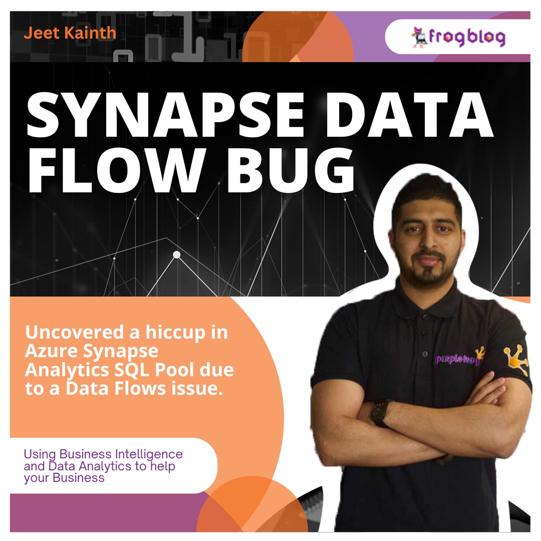 PurpleFrogSys's tweet photo. 🐸 Happy Frog Blog Friday!🎉 Dive into the depths of Azure Synapse Analytics with Jeet's latest post. 

Uncover the mysteries behind an unexpected SQL Pool hiccup and learn the workaround for Data Flow issues🕵️‍♂️ Read more: https://t.co/RYJ9UmSmHr #FrogBlogFriday https://t.co/C6yreT2N2c