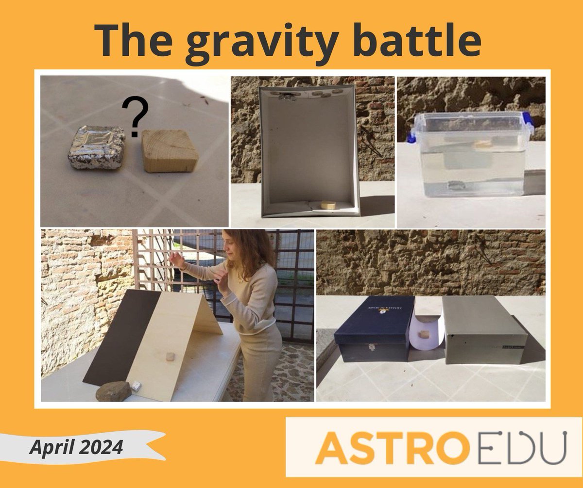 IAU_org's tweet photo. In April, the IAU Office of Astronomy for Education (OAE) proposes “The Gravity Battle”, a hands-on series of experiments where participants will play the "tug-of-war" between gravity and other forces.

You can find this #AstroEDU activity here:
https://t.co/QiuuiHugMe https://t.co/SEJP595Xgp