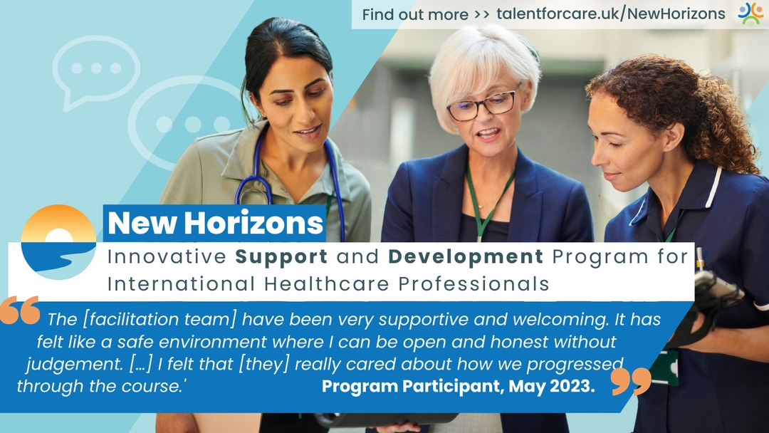 New Horizons is a new, innovative support and development program for international #healthcare professionals as part of their recruitment onboarding process ✅be heard & supported ✅peer network ✅line managers involved ✅ experienced facilitators Send us a DM!