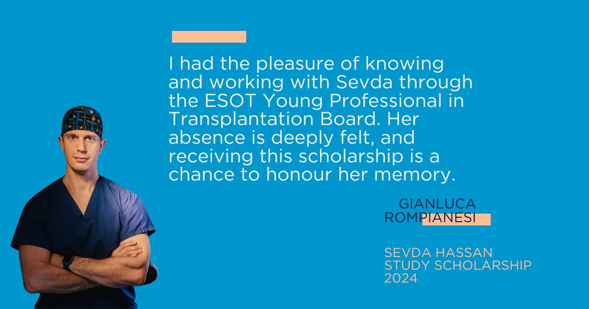 . @g_rompianesi's project aims to acquire the expertise & skills necessary to implement a 𝗿𝗼𝗯𝗼𝘁𝗶𝗰 kidney transplant programme at the Federico II University Hospital Transplant Centre in Naples. Congratulations on the Sevda Hassan Study Scholarship👏 #PoweredByESOT