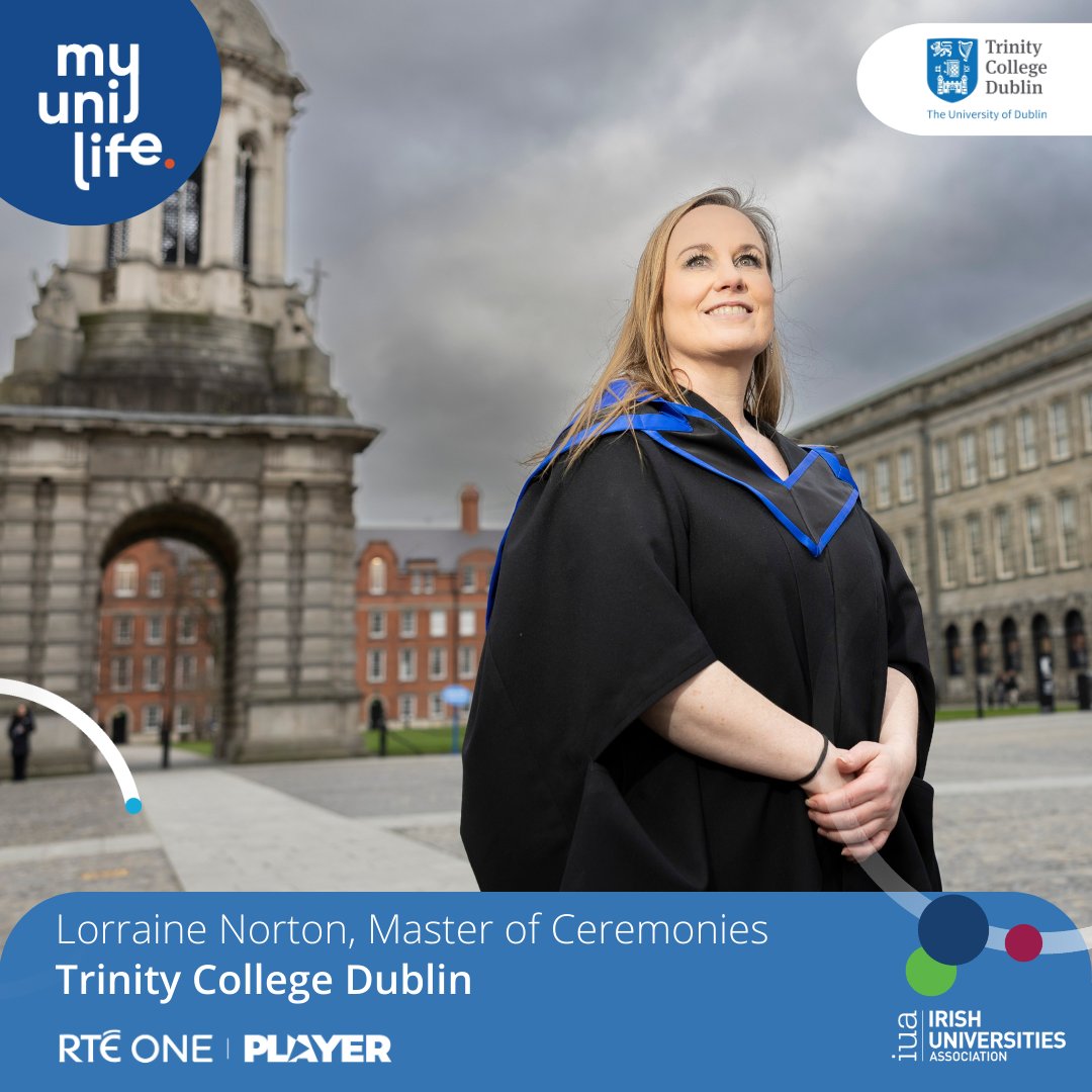 In the penultimate episode of #MyUniLife tonight at 8pm on @RTEOne - we are introduced to Lorraine Norton, Master of Ceremonies for Conferrings at Trinity. Tune in to get a glimpse into all of the preparations involved in the hectic graduation season! 👩‍🎓🧑‍🎓