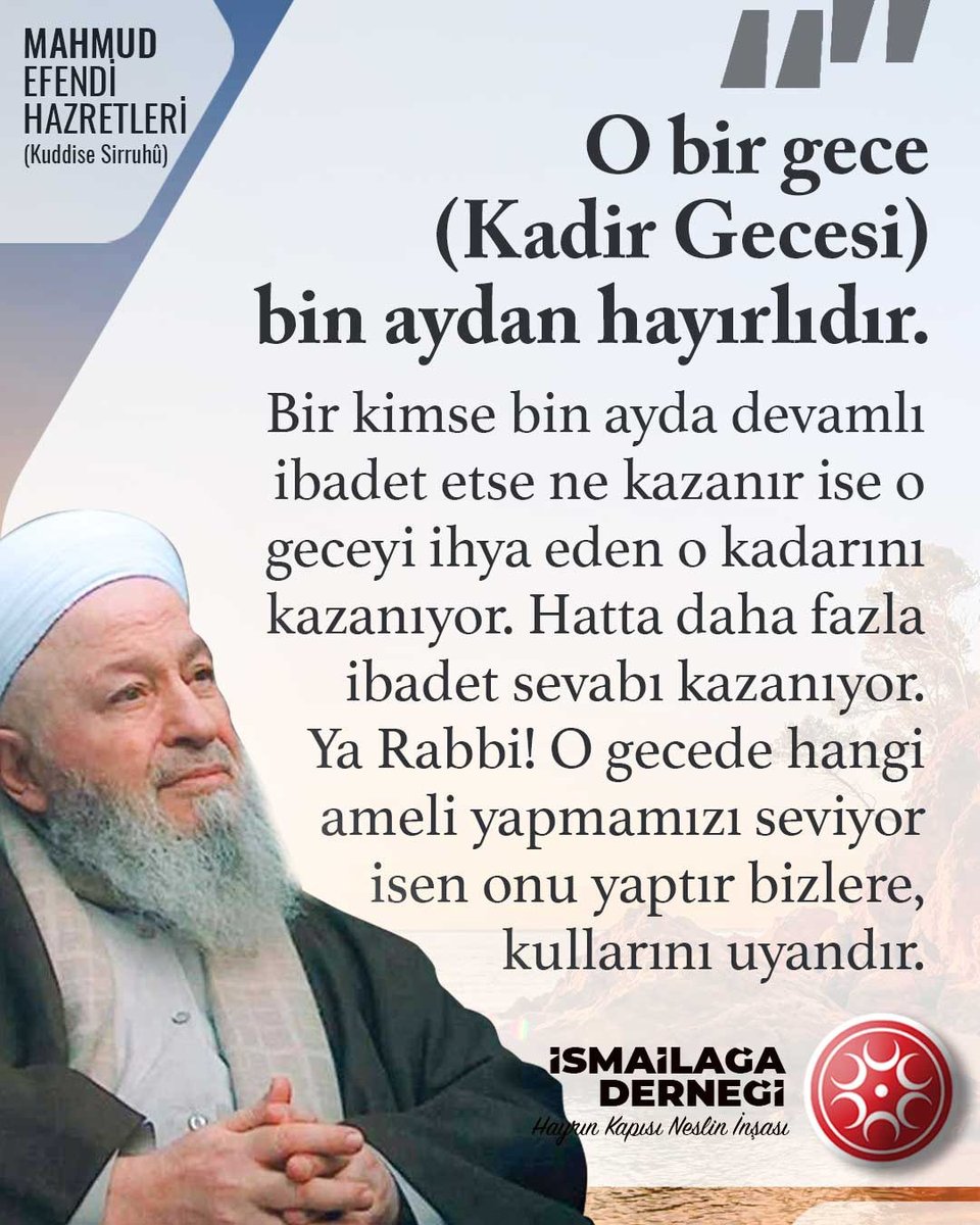 ismailaga_cami's tweet photo. "O bir gece (Kadir Gecesi) bin aydan hayırlıdır"

#KadirGecesi https://t.co/nRh9crVYn1