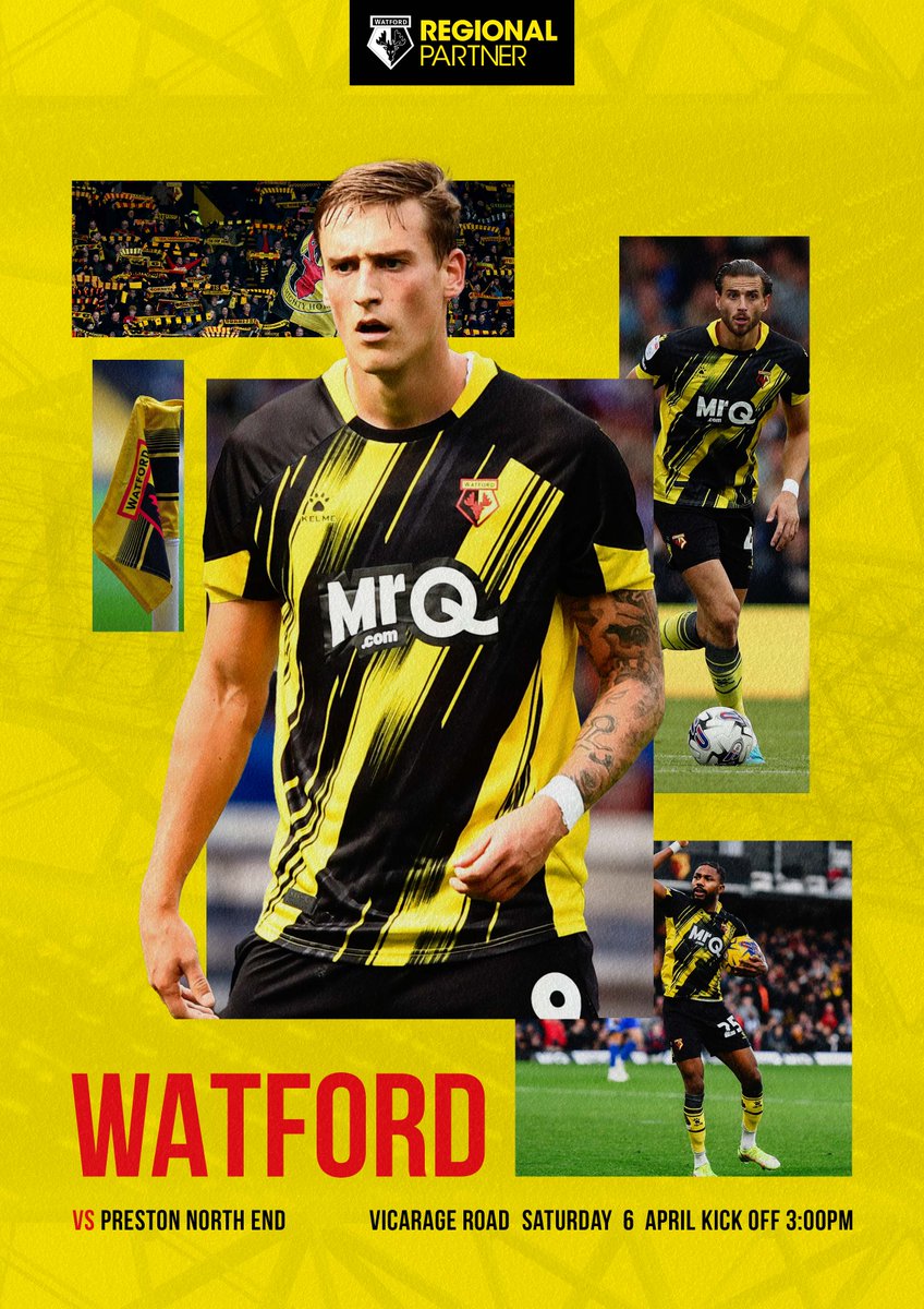 Watford FC face Preston North End in the Championship this weekend! Everyone at the Watford FC Regional Partner Programme would like to wish the team all the best ahead of the fixture. #RegionalPartner #Partnership #Watford #WatfordFC #Community #EFL
