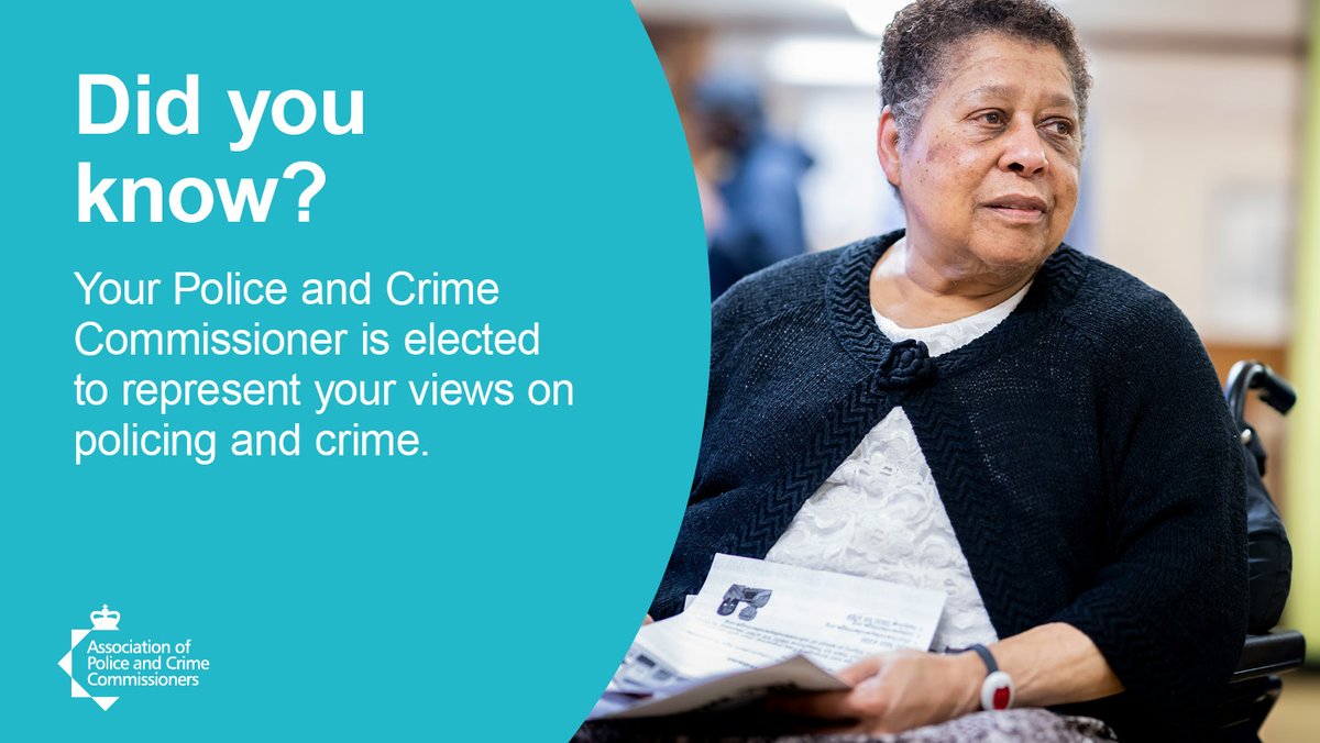 Your Police and Crime Commissioner (PCC) represents your voice and views in policing.💬 📆 Have your say on the 2nd of May and vote for your next PCC. Find out more about the role here: orlo.uk/beDOY #YourVoiceYourPolice