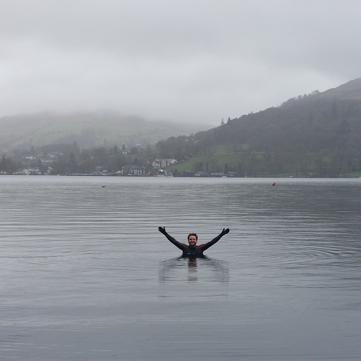 Doing a training swim in #Windermere for my BBC documentary on #DDay. The Commandos who trained for the real mission had a lot to worry about, but swimming in sewage polluted waters wasn't one of them! We need to protect the #LakeDistrict & all our waters from #pollution.