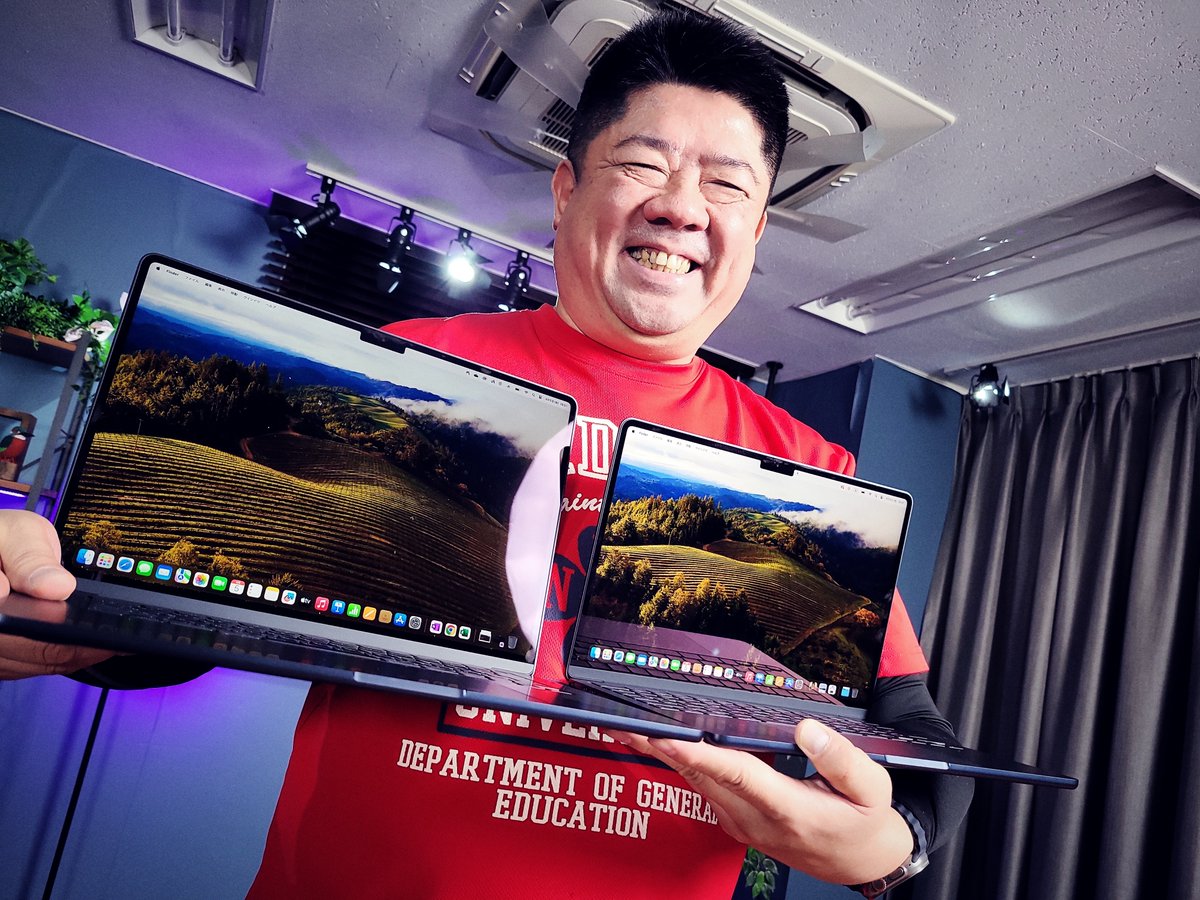 この後21時からはM3プロセッサ搭載でまたまた大幅性能アップしたMacBook Air 13インチ版と15インチ版を生レビュー！ M3になってどこがすごくなったのか、M2/M1版とのベンチマーク比較を交えて解説。解説はMBP16からMBA15に乗り換えたジャイアン鈴木さん youtu.be/OAJnYDbc3ZY