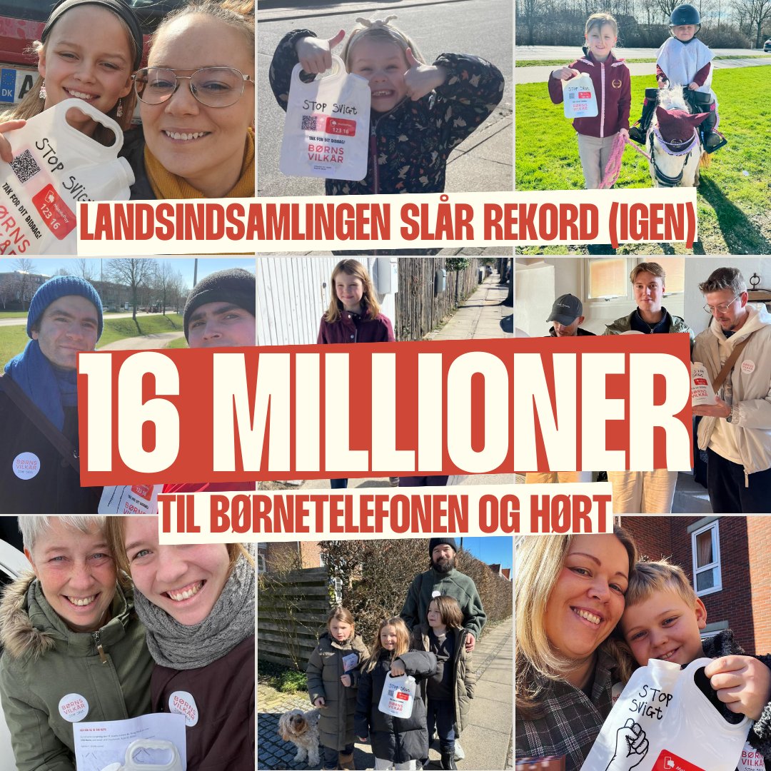 16 millioner kr.!! 1000-tak til alle, der var med til at sætte en ny rekord 🫶 Pengene går til sikre, at flest mulige børn og unge kan få hjælp, når de rækker ud til #BørneTelefonen og #HØRT, som begge er åbne døgnet rundt, alle årets dage ☎️ #dksocial avisendanmark.dk/indland/boerns…