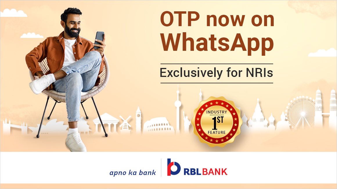 Discover the ease of banking with OTP on WhatsApp, an exclusive industry-first feature by RBL Bank designed for seamless mobile and internet banking transactions. Exclusively tailored for NRIs. Apply now at bit.ly/49dDuub #RBLBank #ApnoKaBank #NRI #NRIBankingHaiAasaan…