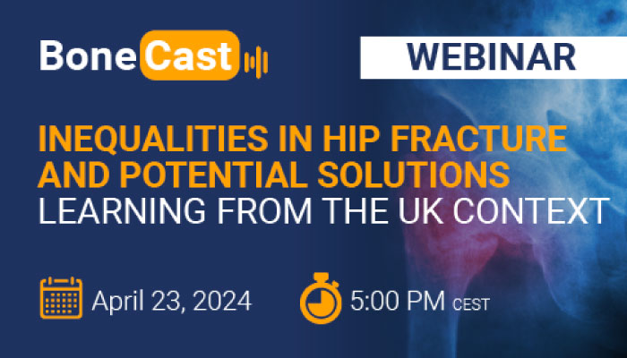 Join us for the next free webinar where Prof. Celia Gregson will review how varying levels of deprivation across the UK influence how people recover from hip fractures & will present the results of analyses of different parameters. Apr. 23 / 5 pm (CEST) bit.ly/49muN0K