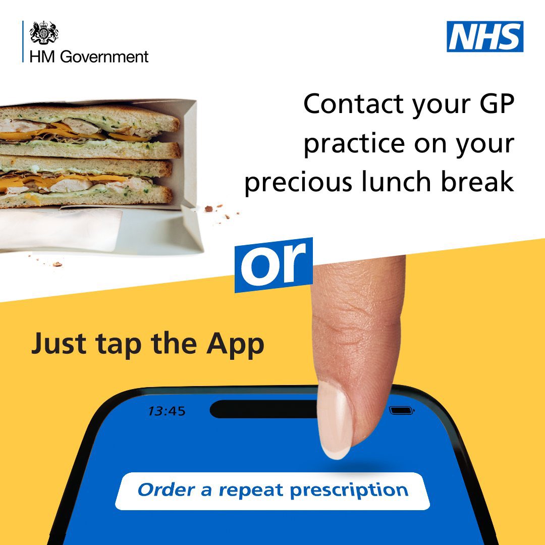 Did you know you can order repeat prescriptions on the NHS App? Download the NHS App today and experience the convenience of managing your health on the go: orlo.uk/6xPTF