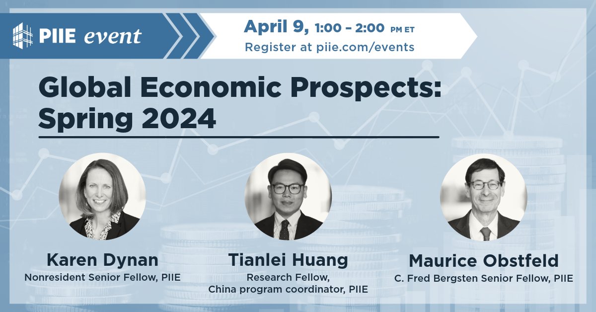 What is the outlook for the global economy & U.S. economy, the international monetary system & what lies ahead for Chinese fiscal policy?  

Don't miss @PIIE's #GEPSpring2024 featuring #MRCBG's @KarenDynan, Tianlei Huang, & Maurice Obstfeld W/ @AdamPosen

piie.com/events/2024/gl…