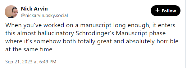 <a href="/toddedillard/">todd dillard</a> <a href="/VariantLit/">Variant Literature</a> <a href="/KelliAgodon/">Kelli Russell Agodon</a> <a href="/twosylviaspress/">Two Sylvias Press</a> <a href="/NifMuhammad/">Hanif Abdurraqib</a> @MitchNobis No new book from <a href="/NickArvin/">Nick Arvin</a> yet, but he did post this on Bluesky last year, which raises my hopes immensely that one might be around a near or distant corner. In the meantime, read MAD BOY! nickarvin.com/mad-boy