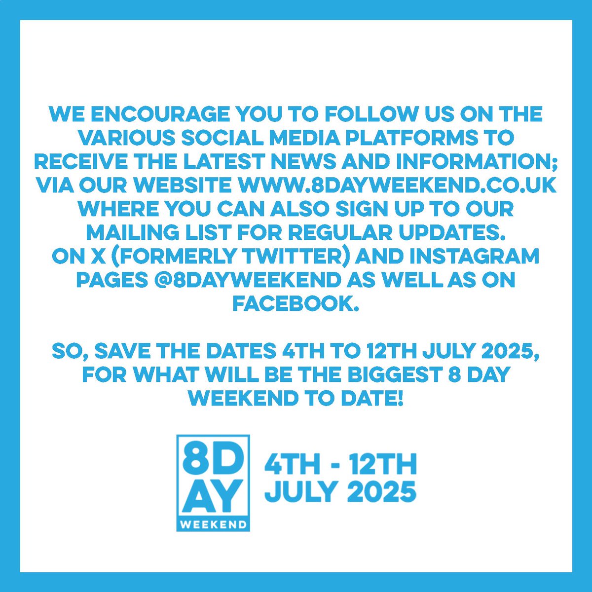 8 Day Weekend tweet media