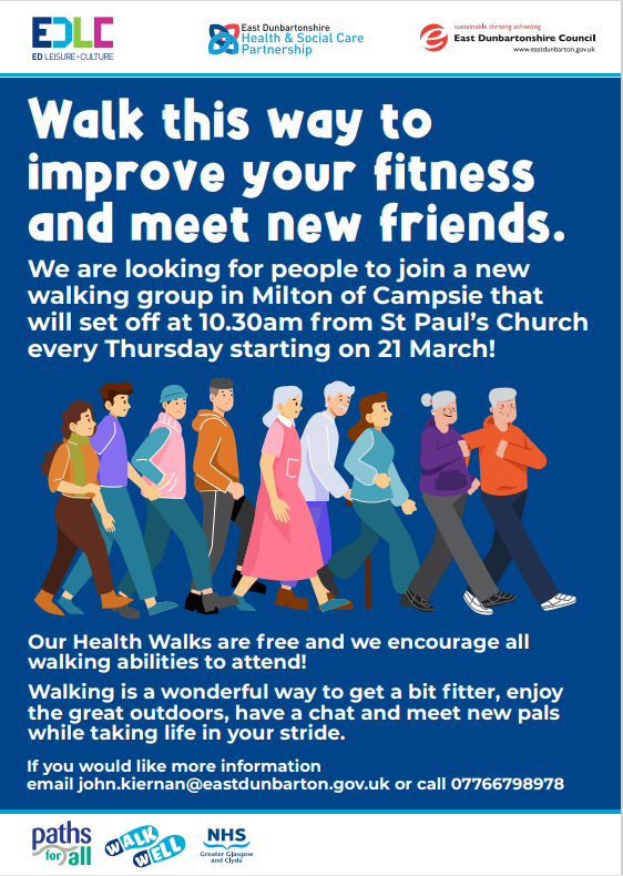 #Walking is a great way to look after both your #physical🏋️‍♂️and #Mentalhealth❤️and with the views on offer, it is a great reason to head out. The #MiltonofCampsie walking group meets every Thursday-10.30am-St Pauls⛪️ Email. john.kiernan@eastdunbarton.gov.uk or call 07766798978