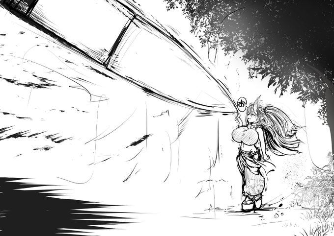 手馴しらくがきウチの鬼婆VS砲弾 