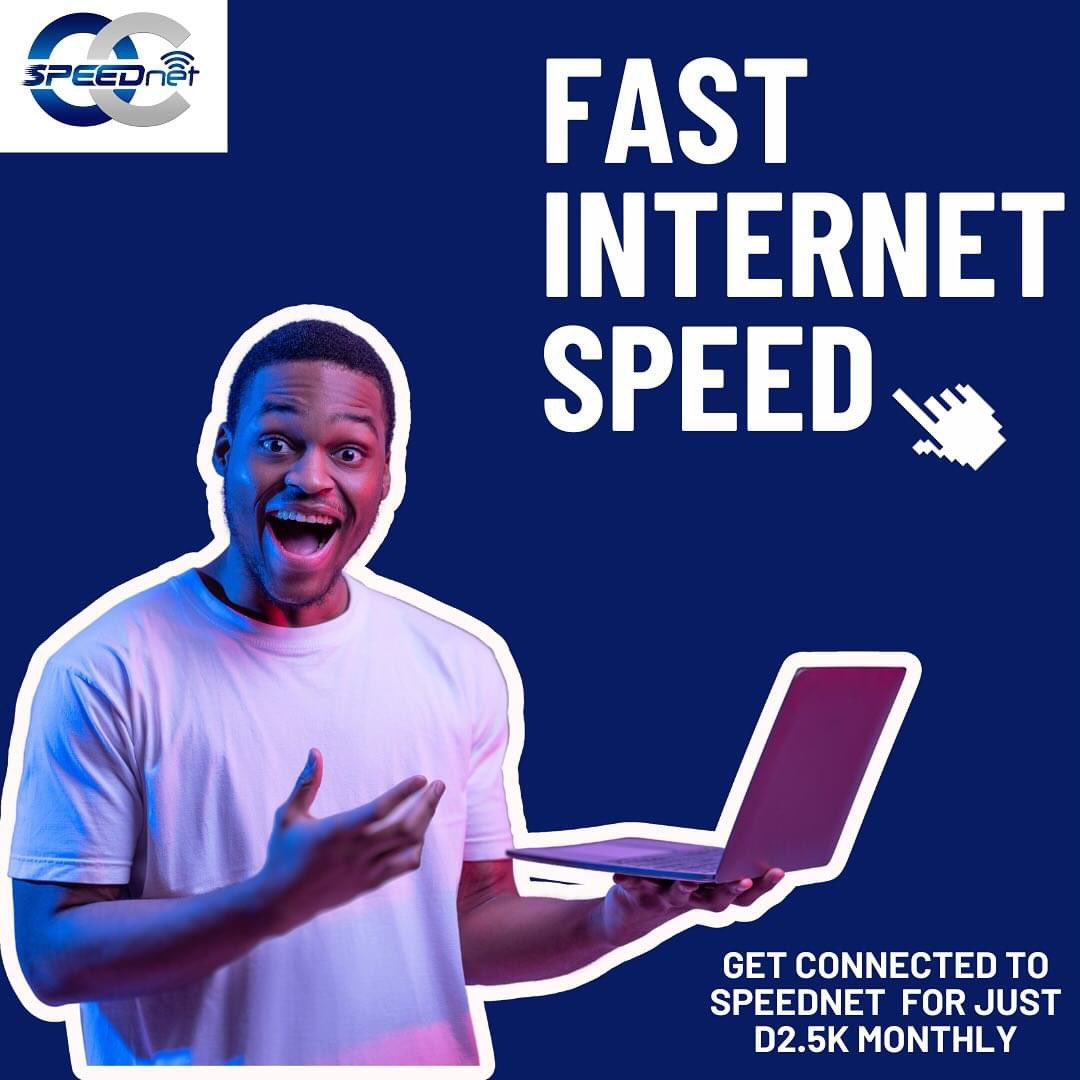 FAST INTERNET SPEED 🌐👩🏽‍💻👨🏾‍💻

Get connected to Speednet for just D2,500/Month🚀

📍Visit us at Saint Matty, Bakau, The Gambia 

📲Call Us Now at +2203137788

📞 WhatsApp at +2207084699

#gambia #gambian #speednet #speednetgambia #internetprovider #promotionpackage #internetservices