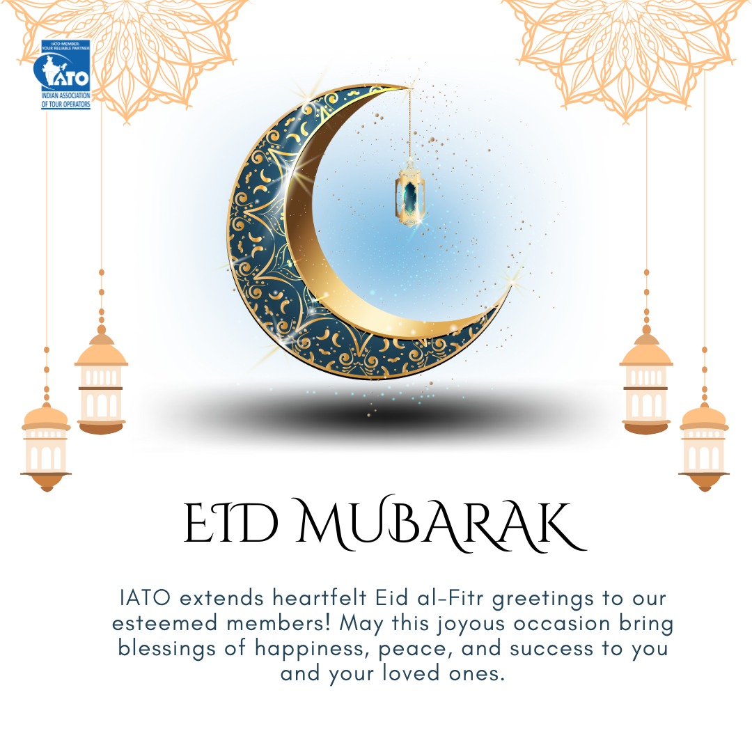 Eid Mubarak to all our dear friends and followers! As we celebrate Eid al-Fitr, may the spirit of togetherness and joy envelop you and your loved ones. #EidMubarak #IATO #Celebration #Blessings #Joy #Unity #Peace #Prosperity #IncredibleIndia #tourismgoi