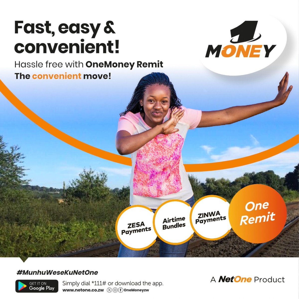 Sending or receiving cash has never been easier! With OneMoney Remit, it's as simple as a few taps on your phone. Fast, secure, and convenient. To send USD, dial *111#>Send Money>OneTime Recipient>Enter Receiving Mobile Number>USD>Enter amount and follow instructions thereafter.