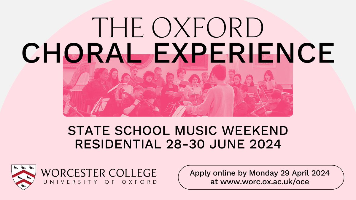 We're so excited to launch this unique free residential for state school sixth formers to discover music-making at Oxford! There'll be singing lessons, performances and an incredible masterclass with @bobchilcott and @Paul_McCreesh