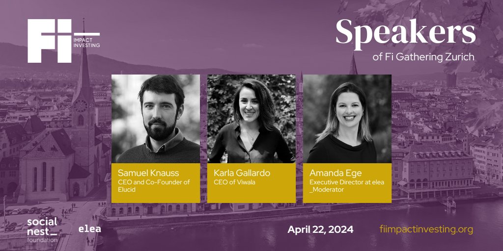 SPEAKER ANNOUNCEMENT! 📣 We are thrilled to announce the lineup for the upcoming #FiGatheringZurich on April 22, hosted by elea and Social Nest Foundation! Register here 👉 fiimpactinvesting.org/gathering/zuri… #FiGatherings #FiImpactInvesting #impactinvesting #impactphilanthropy