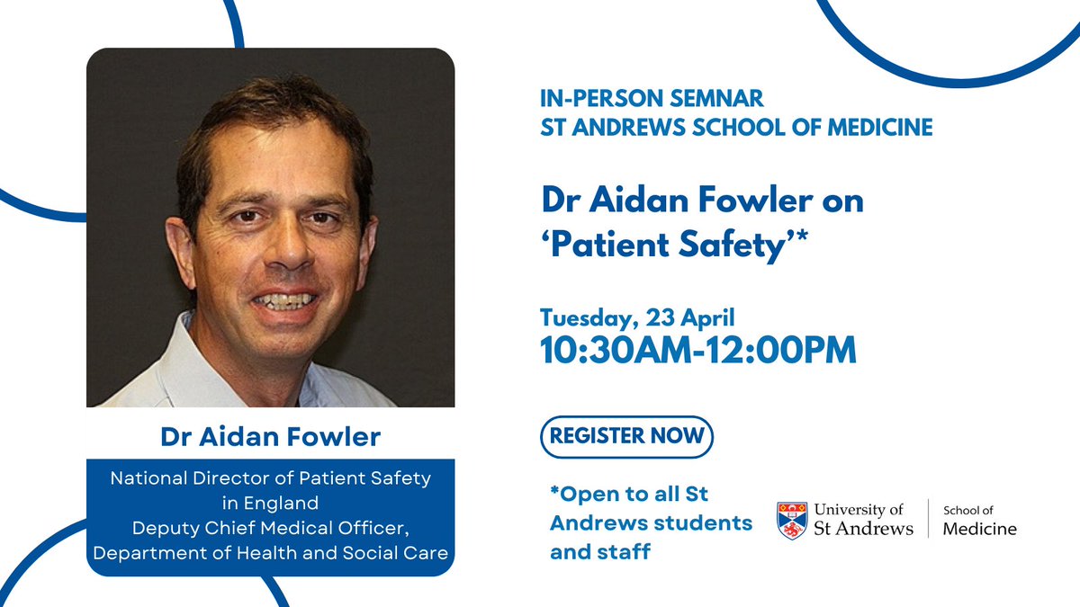 Mack_InstStA's tweet photo. With increasing pressure on the #NHS, #patientsafety remains a more important aspect of medical care than ever. Join us to hear from Dr @aidanfowler1000, National Director of Patient Safety in England on this crucial issue. 

Register now 👉https://t.co/VW9sJK4cKy
@DHSCgovuk https://t.co/Zny1StKmnq