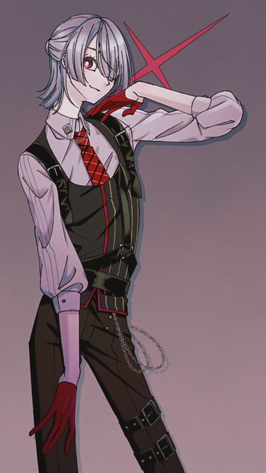 「necktie red gloves」 illustration images(Latest)