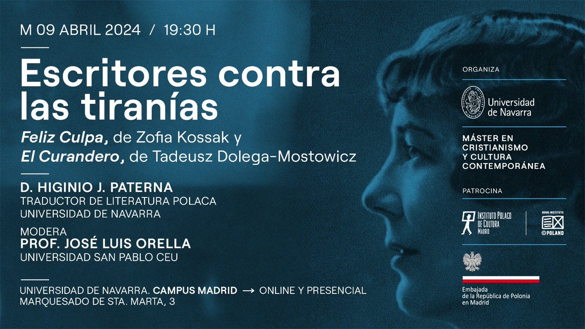 h_paterna's tweet photo. Coincidencia? 🧐
El martes 09.04 se cumplirán 55 años de la muerte de Zofia #Kossak, estrella de #EscritoresContraLasTiranias
Ese día se celebra la conferencia en la sede de 𝗠𝗮𝗱𝗿𝗶𝗱 de la @unav
🧾 Podéis incribiros aquí
https://t.co/8zzZkW1zSw https://t.co/knQWfZ1sq7
