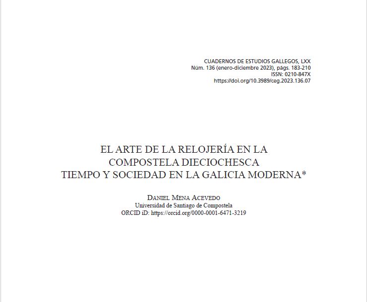 En #CEG2023 se puede profundizar en la sociedad compostelana del s. XVIII a través del arte de la relojería. ¿Te interesa? Echa un vistazo a este artículo de Daniel Mena Acevedo (@UniversidadeUSC): lc.cx/lGEzqM