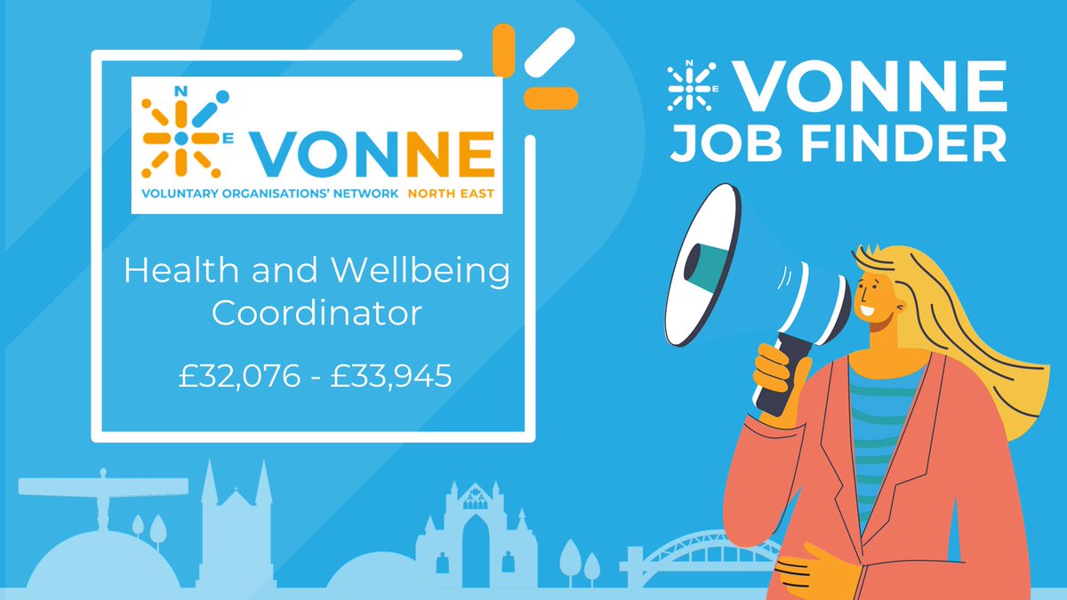 We're recruiting! This is a fantastic opportunity to join our small, friendly Health and Wellbeing team Health and Wellbeing Coordinator, @VONNENews , £32-34K vonne.org.uk/vonne-jobs-det… #CharityJobs #NorthEastJobs #NewcastleJobs