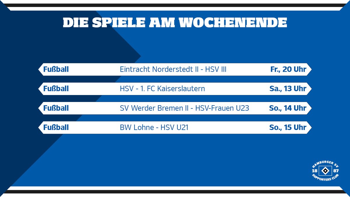 Das Wochenendprogramm der #HSV-Teams ⤵️ #nurderHSV