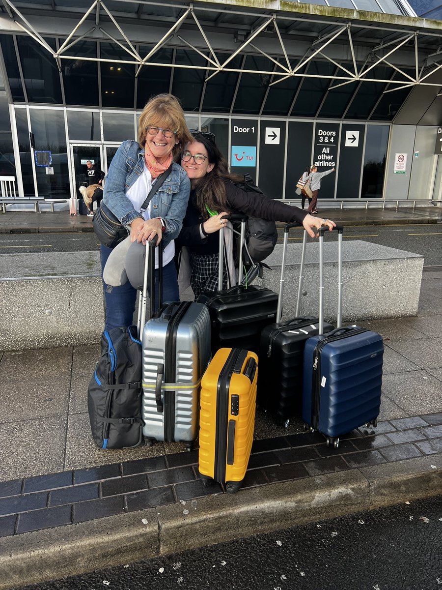 Leaving for Hong Kong with @ACBmidwife to the Chinese University to deliver a Masters module on the Essence of Midwifery Leadership. What a privilege❤️ Look at our multiple bags full with @TPM_Journal of course! And @weledauk treats 4 lovely midwives we are about to meet.