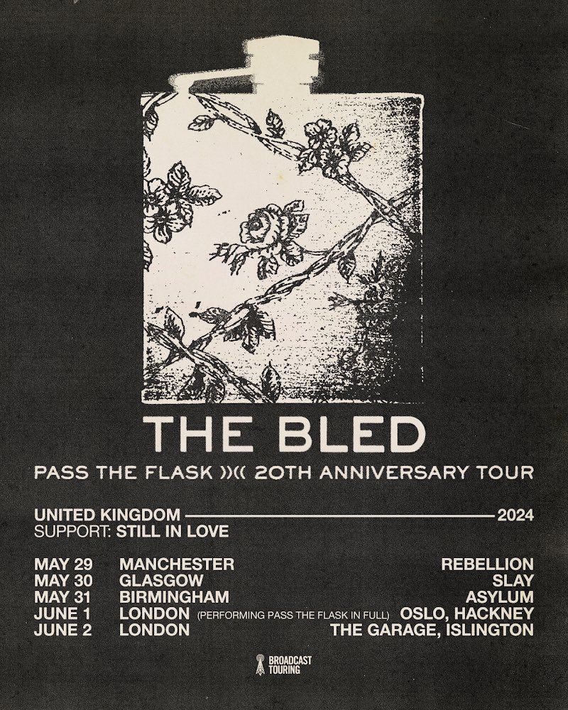 Very stoked to be going out with the The Bled at the end of May for a few dates in the UK.

Tickets - tr.ee/pbXIMt8yVO