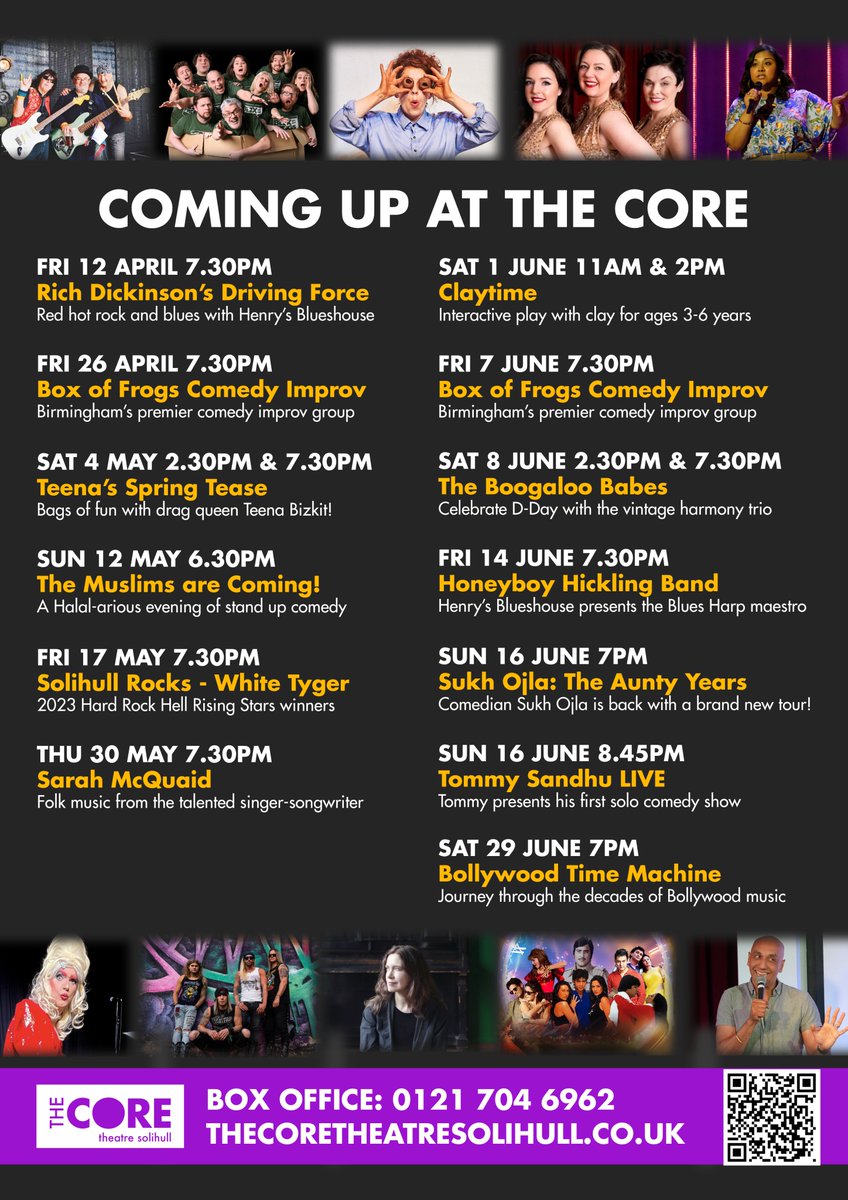 New shows coming to the Studio at The Core, Solihull - including music, comedy, theatre and more #BrumHour Find out more and book online at thecoretheatresolihull.co.uk 🎟️