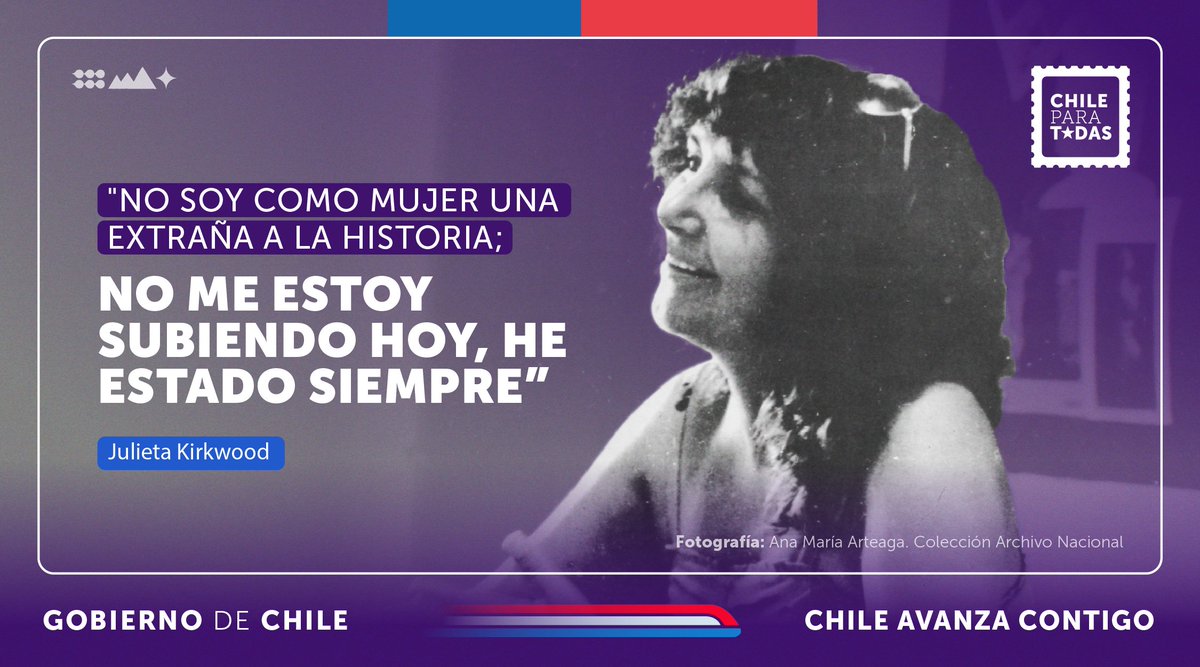 Un día como hoy nació Julieta Kirkwood Bañados 💜✨Socióloga, cientista política y promotora de los derechos de las mujeres. Su pensamiento inspiró al movimiento feminista chileno de los años '80, reconstruyendo la historia de los movimientos de mujeres en Chile.