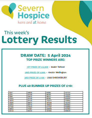 Is there a better way to start a new month than winning £2,000? The numbers came up for one lucky lottery player from Telford today. Would you like to play and support the vital work we do? Just go to bit.ly/SevernLottery to sign up. It's because you care that we can.