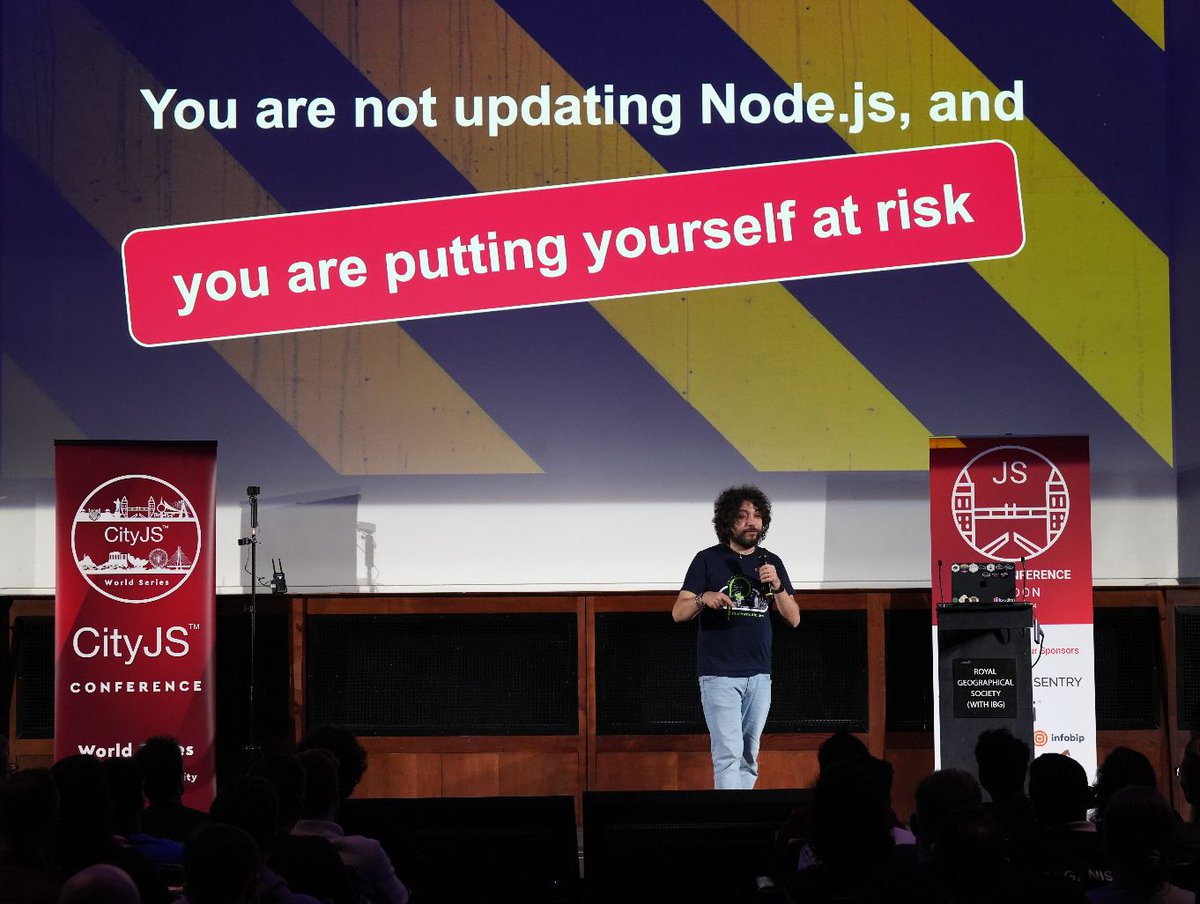 🎤 Just got off stage at @cityjsconf. Some key takeaways from my talk about Node.js: 1. Always, always, always update to the most recent version of Node 2. We have some great new features incoming including require(esm) 3. Becoming a contributor is as simple as submitting a PR