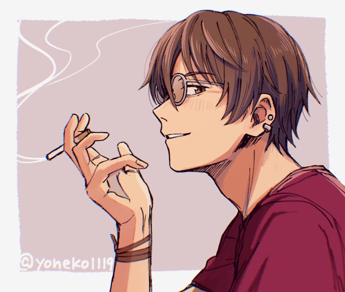 「cigarette piercing」 illustration images(Latest)