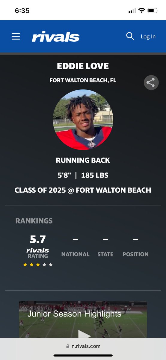 Ranked 3⭐️ on @Rivals thank you