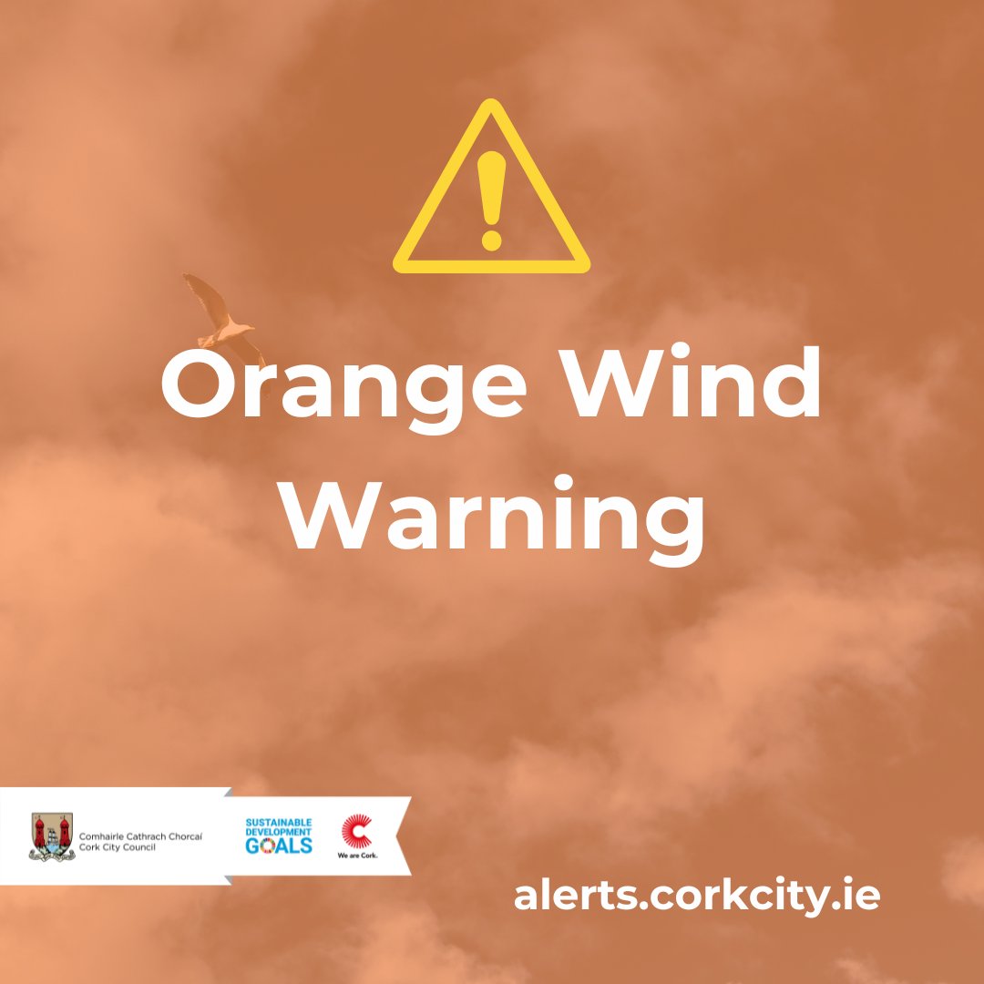 🟠Orange Wind Warning Update🟠 Valid: 07:00 Saturday 06/04/2024 to 14:00 Saturday 06/04/2024 Possible impacts: • Very difficult travel conditions • Fallen trees • Some power outages Learn more:met.ie/warnings-tomor…
