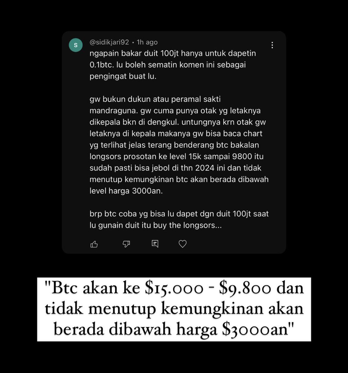 Btc akan ke $3000 😭🥲

Apa reaksi kalian pas baca ini?