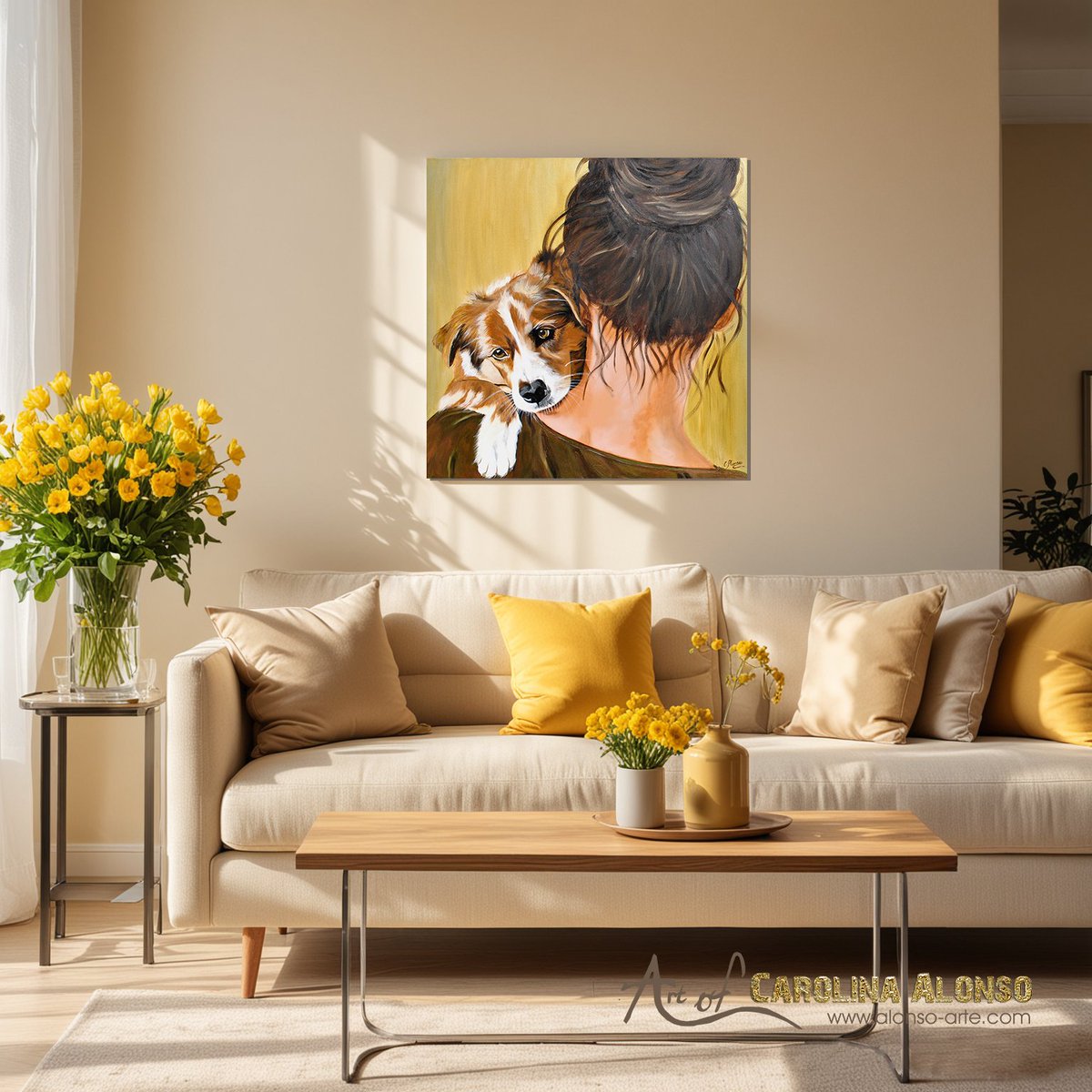 Alonso_ARTE's tweet photo. #meintreuerfreund #pero #dog #bordercollie #woman #mujer #alonsoarte #artealonso #painting https://t.co/XK7O6flVYZ